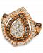 Le Vian Chocolate & Nude Diamond Cluster Halo Ring (1-9/10 ct. t. w. ) in 14k Rose, Yellow or White Gold