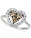 Le Vian Chocolate Diamond (1/2 ct. t. w. ) & Nude Diamond (3/8 ct. t. w. ) Heart Statement Ring in 14k White Gold