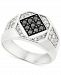 Men's Black Diamond (3/8 ct. t. w. ) & White Diamond (1/2 ct. t. w. ) Cluster Ring in 10k White Gold