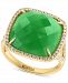 Effy Dyed Green Jade & Diamond (1/3 ct. t. w. ) Halo Statement Ring in 14k Gold
