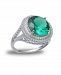 Green Cubic Zirconia Double Pave Row Ring (7-1/2 ct. t. w. ) In Sterling Silver