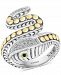 Effy Diamond (1/10 ct. t. w. ) & Tsavorite Accent Snake Ring in Sterling Silver & 18k Gold-Plate