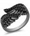 Enchanted Disney Fine Jewelry Black Diamond Maleficent Wing Ring (1/4 ct. t. w. ) in Sterling Silver & Black Rhodium-Plate