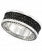 Legacy for Men by Simone I. Smith Men's' Black Ion-Plated Ring in Stainless Steel