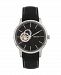 Heritor Automatic Landon Silver & Black Leather Watches 44mm