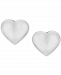 Children's Puff Heart Stud Earrings in 14k White Gold
