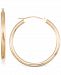 Polished Tube Hoop Earrings in 10k Gold, White Gold or Rose Gold