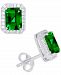 Green Quartz (3/4 ct. t. w. ) & Lab-Created White Sapphire (3/8 ct. t. w. ) Halo Stud Earrings in Sterling Silver