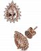 Morganite (1-1/5 ct. t. w. ) & Diamond (1/3 ct. t. w. ) Teardrop Halo Stud Earrings in 10k Rose Gold