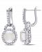 Opal (2-1/5 ct. t. w. ) and White Topaz (7/8 ct. t. w. ) Hinged Hoop Charm Earrings in Sterling Silver