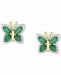 Sapphire (1-1/2 ct. t. w. ) & Diamond (1/6 ct. t. w. ) Butterfly Stud Earrings in 14k Gold (Also in Emerald & Ruby)