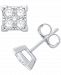 Diamond Square Cluster Stud Earrings (3/4 ct. t. w. ) in 14k White Gold