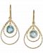 Sky Blue Topaz Double Teardrop Drop Earrings (2-1/5 ct. t. w. ) in 14k Gold-Plated Sterling Silver