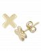 X Shape Stud Earrings Set in 14k Yellow Gold (8mm)