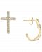 Wrapped Diamond Cross Earrings (1/8 ct. t. w. ) in 14k White or Yellow Gold, Created for Macy's