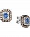 Le Vian Blueberry Sapphire (3/4 ct. t. w. ) & Diamond (5/8 ct. t. w. ) Halo Stud Earrings in 14k White Gold
