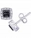 Black and White Diamond 1/3 ct. t. w. Cushion Square Stud Earrings in Sterling Silver