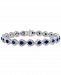 Sapphire (4 ct. t. w. ) & Diamond (3 ct. t. w. ) Halo Link Bracelet in 14k White Gold (Also in Ruby & Emerald)