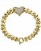 Diamond Heart Cluster Link Bracelet (3/4 ct. t. w. ) in 14k Gold-Plated Sterling Silver