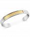 Men's Diamond Accent Cuff Bracelet in 18k Gold & Stainless Steel