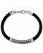 Effy Men's Woven Bracelet in Leather and Sterling Silver