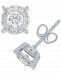 Diamond (1-1/2 ct. t. w. ) Halo Stud Earrings in 14k White, Yellow or Rose Gold
