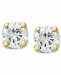 Round-Cut Diamond Accent Stud Earrings in 10k Gold