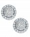 Diamond Round Cluster Stud Earrings (3/4 ct. t. w. ) in 14k White Gold