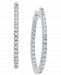 Diamond Oval In-and-Out Hoop Earrings in 14k White Gold (1/2 ct. t. w. )