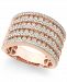 Diamond Multi-Row Band Ring (1-1/2 ct. t. w. ) in 14k Rose Gold