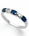 14k White Gold Ring, Sapphire (1 ct. t. w. ) and Diamond (1/8 ct. t. w. ) Ring