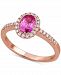 Pink Sapphire (1 ct. t. w. ) & Diamond (1/5 ct. t. w. ) Ring in 14k Rose Gold