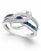 Sapphire (1 ct. t. w. ) and Diamond (1/5 ct. t. w. ) Swirl Ring in 14k Gold