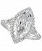 Cubic Zirconia Marquise Halo Ring in Sterling Silver