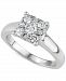 Diamond Square Halo Cluster Ring (3/4 ct. t. w. ) in 14k White Gold