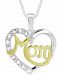 Diamond Mom Heart Pendant Necklace (1/10 ct. t. w. ) in Sterling Silver & 18K Gold-Plate