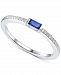 Sapphire (1/5 ct. t. w. ) & Diamond (1/20 ct. t. w. ) Ring in Sterling Silver (Also in Ruby)