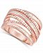 Diamond Multi-Row Crossover Ring (1-1/4 ct. t. w. ) in Rose Gold-Plated Sterling Silver