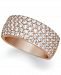 Arabella Sterling Silver Ring, Cubic Zirconia Pave Band in Rose Gold