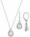 2-Pc. Set Cultured Freshwater Pearl (7 & 10mm) & Diamond (1/20 ct. t. w. ) 18" Pendant Necklace & Matching Drop Earrings in Sterling Silver