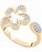 Wrapped Diamond Flower Cuff Ring (1/6 ct. t. w. ) in 14k Gold, Created for Macy's