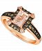 Le Vian Peach Morganite (5/8 ct. t. w. ) & Diamond (3/8 ct. t. w. ) Halo Ring in 14k Rose Gold