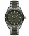 Men's Gunmetal Stainless Steel & Green Silicone Bracelet Watch 46mm