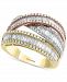 Effy Diamond Baguette Tricolor Ring (1-1/2 ct. t. w. ) in 14k Gold, White Gold & Rose Gold