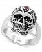 Effy Men's Ruby (1/10 ct. t. w. ) & Diamond Accent Skull Ring in Sterling Silver