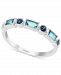 Blue Topaz (1/3 ct. t. w. ) and Sapphire (1/5 ct. t. w. ) Ring in 14k White Gold