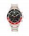 Breed Quartz Pegasus Black and Red Face Multi-Function Silver Alloy Watch 46mm