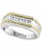 Effy Men's Diamond Rope-Accented Ring (1/8 ct. t. w. ) in Sterling Silver & 18k Gold-Plate