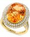 Effy Citrine (9-1/3 ct. t. w. ) & Diamond (1 ct. t. w. ) Halo Ring in 14k Gold
