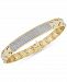 Men's Diamond Pave Plate Link Bracelet (1 ct. t. w. ) in 14k Gold-Plated Sterling Silver